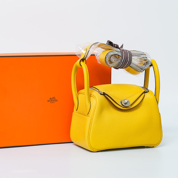 HERMES | MINI LINDY YELLOW PHW