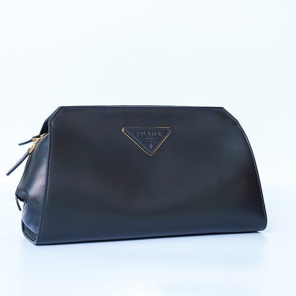 PRADA Re-Nylon Zip-Up Pouch |Black