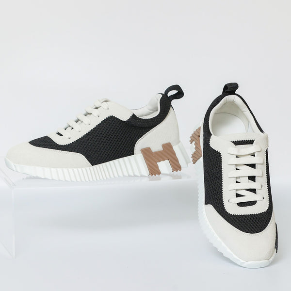 HERMES Bouncing Women's Sneakers |White & Black