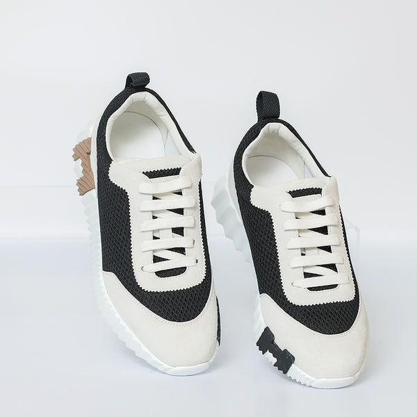 HERMES Bouncing Women's Sneakers |White & Black