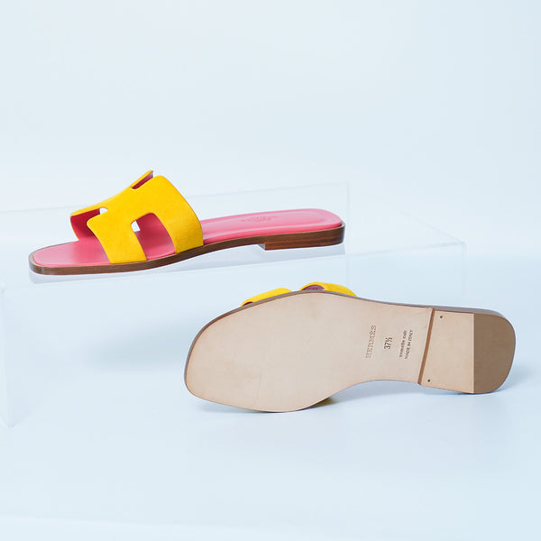 HERMES Oran Sandals | PINK YELLOW