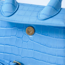 JACQUEMUS Le Chiquito Moyen Croc Tote |Blue