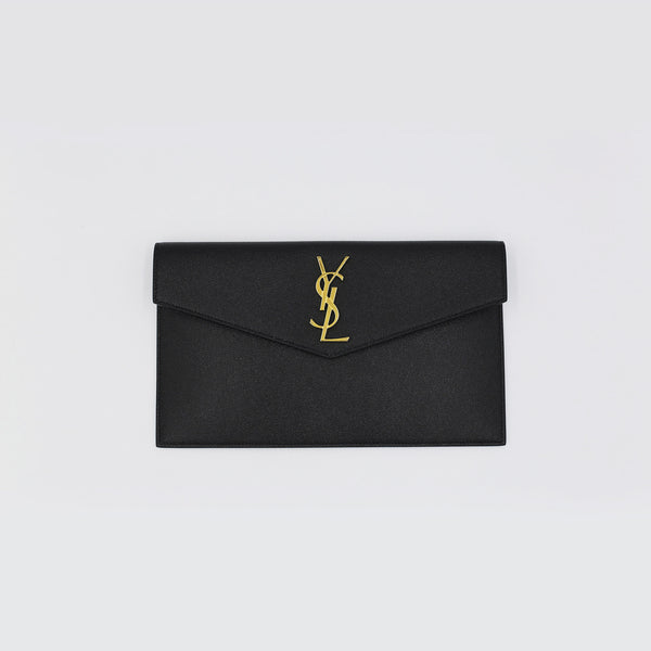 YVES Saint Laurent Black Leather Uptown Pouch