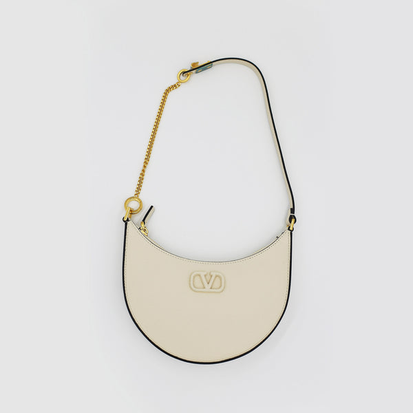 VALENTINO GARAVANI Leather Mini  Hobo  Bag |Ivory