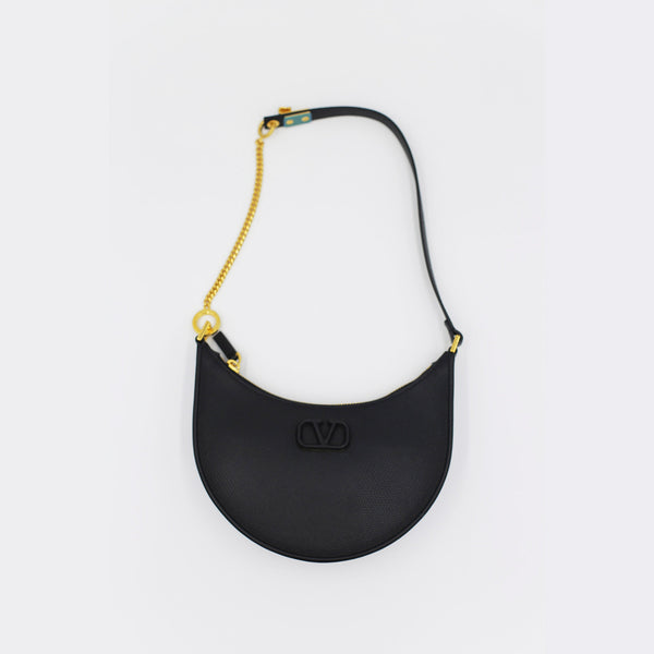 VALENTINO GARAVANI Leather Mini  Hobo  Bag |Black